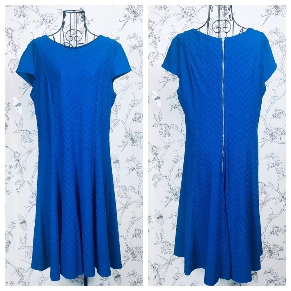 Jessica Howard Blue A-Line Dress: 14
